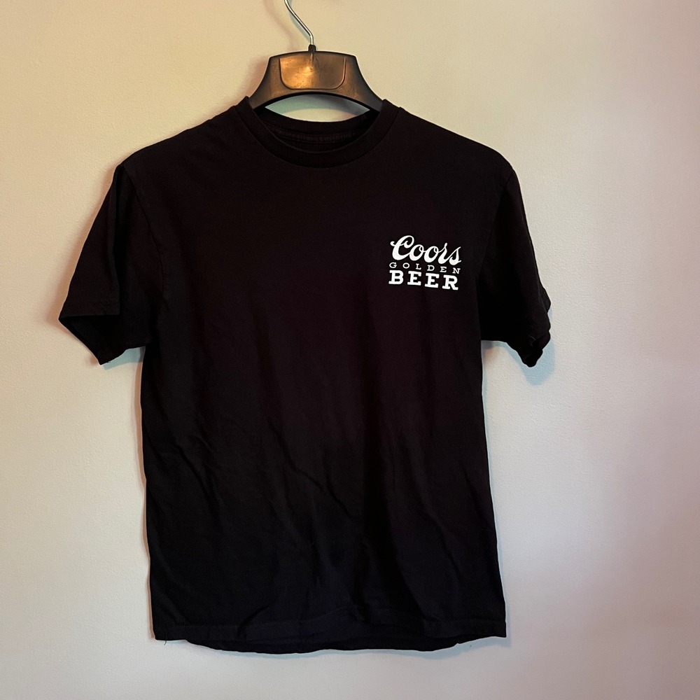 Coors Golden Beer Banquet Graphic T-Shirt Mens Medium Black Rocky Mountain Water